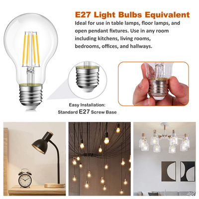 Vertak 8W Led Vintage Decorative Filament Light Bulb A60 E27 Led Light Chandelier Bulb Warm White BestSuppliers