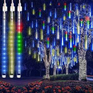 Vertak Waterproof String Bulbs Outdoor Garden Decoration Landscape Decorative Lighting Christmas Rain Meteor Shower LED Light