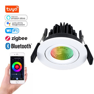 CE SAA Led Spotlight commercial rgbw cob down light recessed adjustable tilt zigbee smart rgb downlight led WiFi