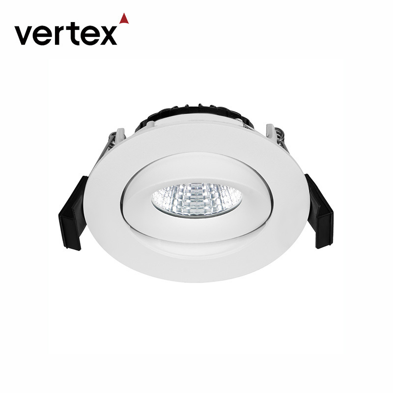 ip44 warm to dim downlight LED ceiling recessed 180 degree adjustable gimbal COB downlight