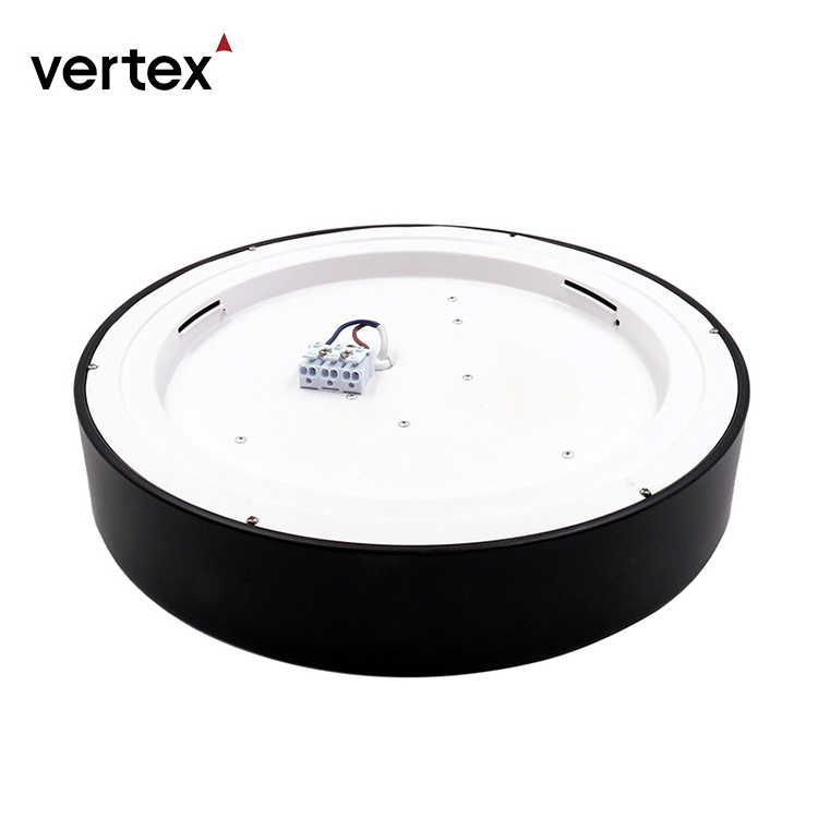 Round LED Flush Mount ceiling light fixture 11.8 inch 20W Black Indoor Modern light Dimmable Ceiling Lamp for Hallway