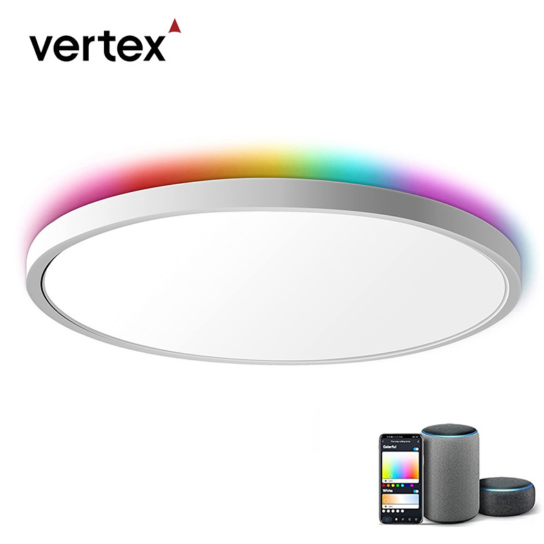 Modern semi flush mount rgb ceiling lighting tuya smart wifi ceiling light led plafond lamp