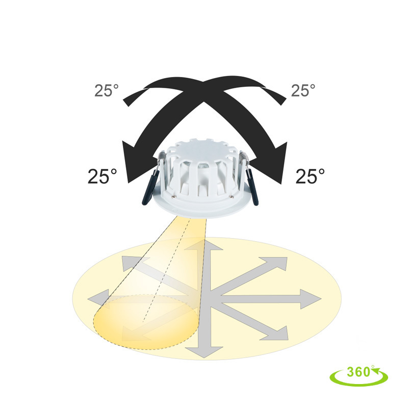 cutout 83mm modern rotatable shop light led downlight reflector antidazzle led ceiling downlight 230V