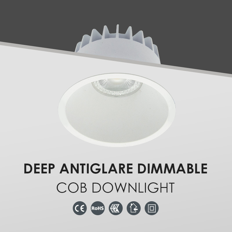 CE SAA RoHS Narrow edge Deep anti-glare Recessed trimless led cob downlight 10W