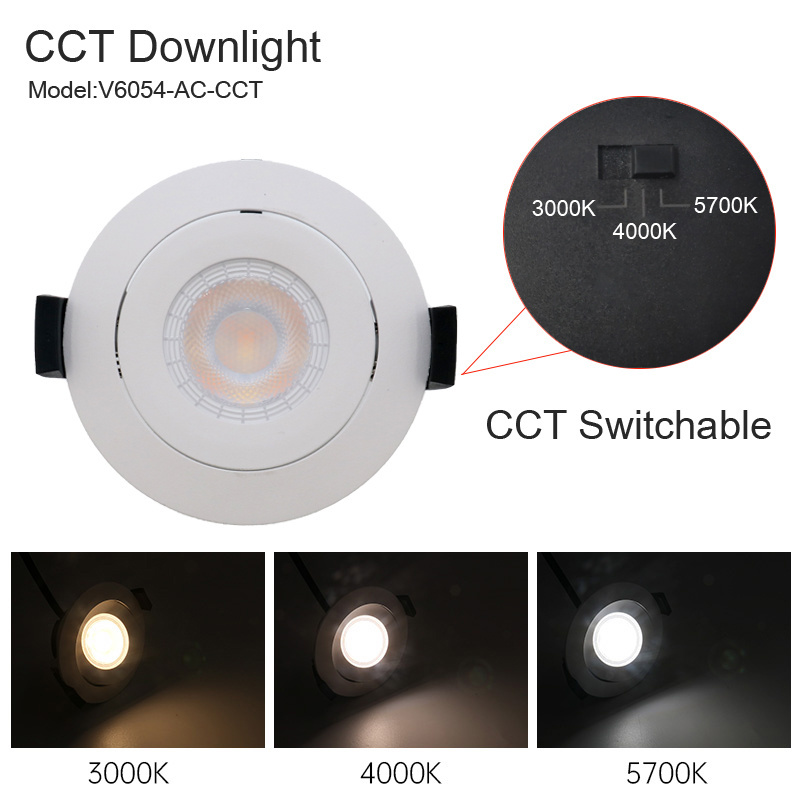 Indoor 3cct down light tilt narrow trim led cob spot dim2warm recessed downlight