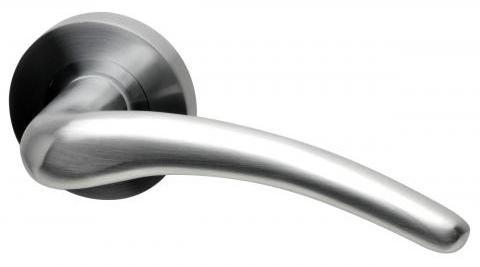 Pull Security Door handles with Roses Zinc Door Lever Handle