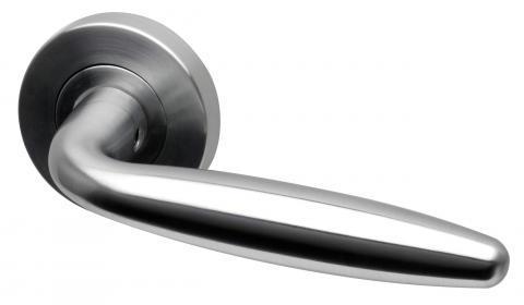 Pull Security Door handles with Roses Zinc Door Lever Handle