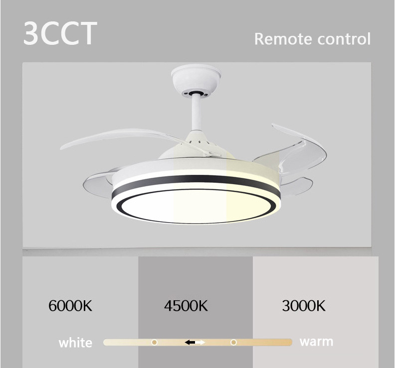 72W luxury ceiling fan Remote Control LED  6 Speeds  low noise Ceiling Fan Light For Bedroom Living Room lamp