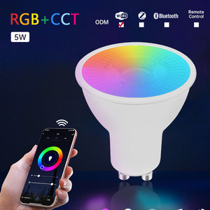 RGB+CCT GU10/GU5.3 wifi App control smart home light SMD lamp blub App Control Dimmable 110-240V indoor lighting CE/RoHs