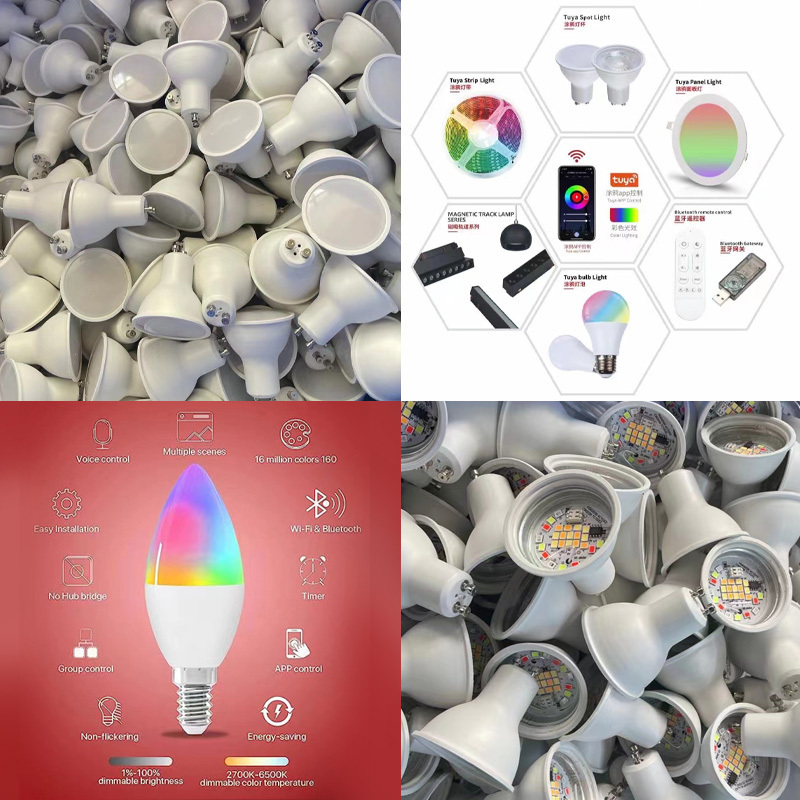 Smart Remote Control Color Rgb Cct Led Dimmable Bulb Zigbee Wifi Tuya Smart Led Filament Light Bulb Lepro Adapter Smart Bulb