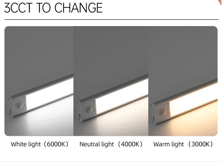 Vertex PIR Motion Sensor cabinet Lights Ultra-thin 3CCT Lighting Aluminum Anywhere Wireless smooth dimming CE FCC Rohs