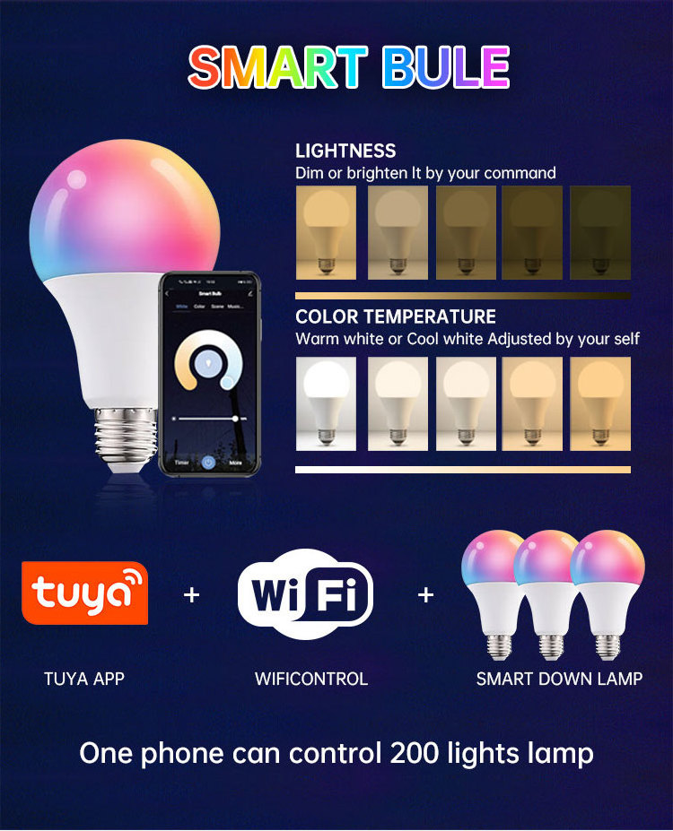 Smart Remote Control Color Rgb Cct Led Dimmable Bulb Zigbee Wifi Tuya Smart Led Filament Light Bulb Lepro Adapter Smart Bulb