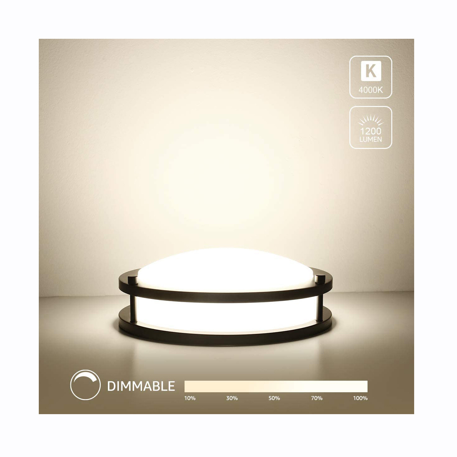 10-inch diameter ETL certificated FCC 17W 3CCT Color Changeable Round Flush Mounted LED Ceiling Light