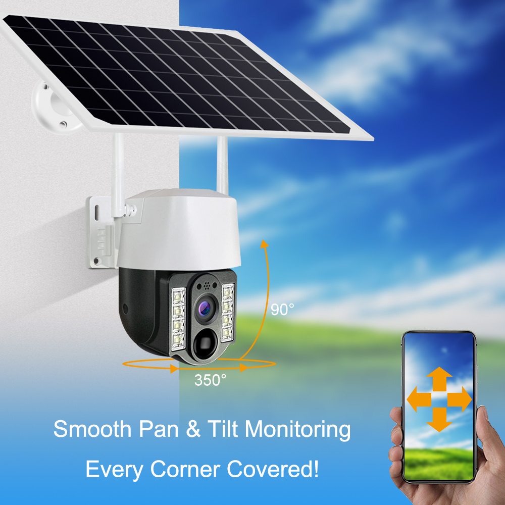 New V380 PRO Waterproof IP66 3MP Solar Battery Powered Camera H.265 Cloud Storage Solar Power CCTV IP PTZ WIFI Solar Camera