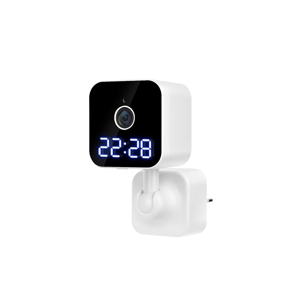 V380 3MP Two Way Audio Ir Mini Cctv Security Camera Baby Plug Direct Wireless Audio Smart PLUG Clock Camera With Clock