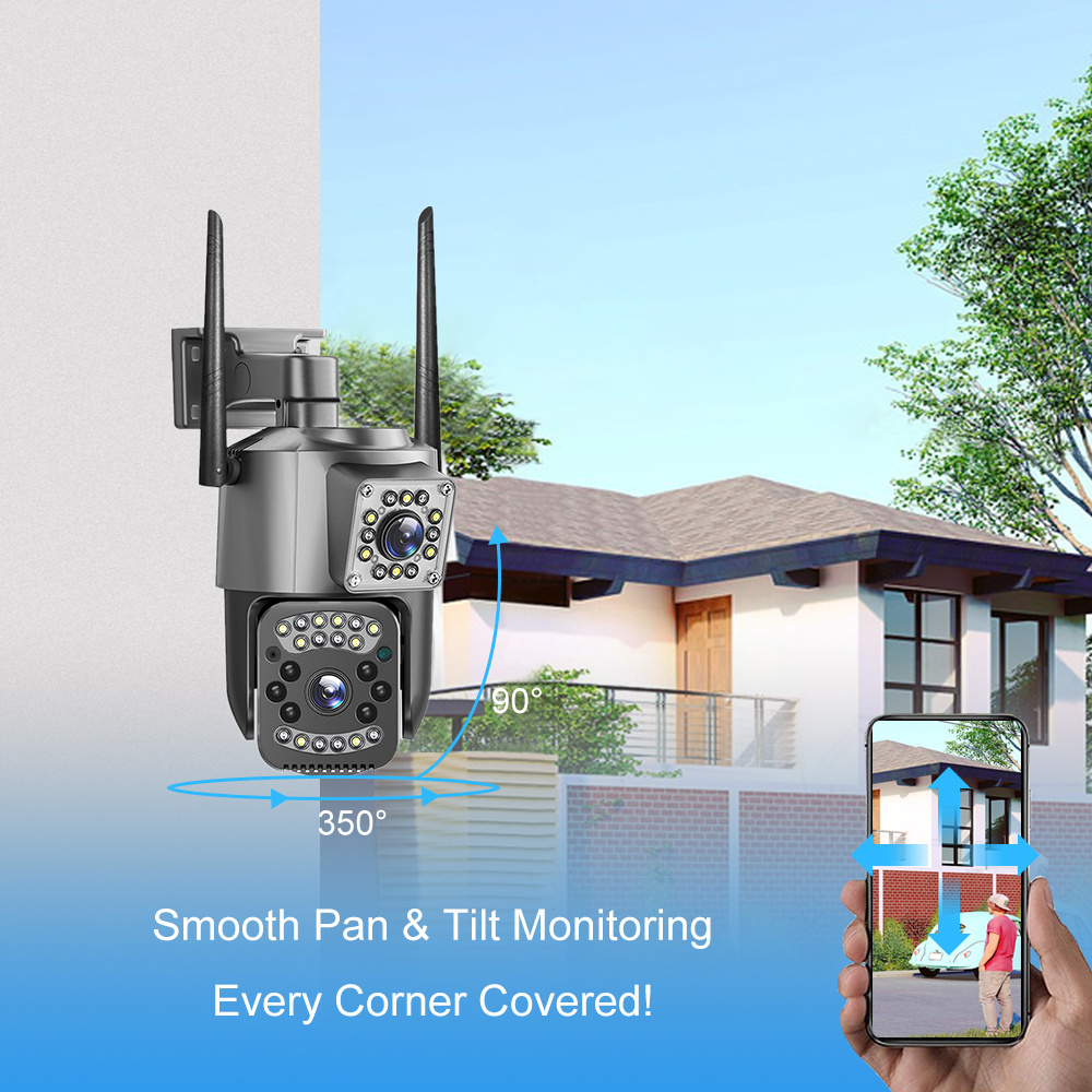 V380 New Bullet and 2.5Inch PTZ camera SC03-W Black 4MP WiFi Security CCTV Wireless IP Security Dual Lens Bullet PTZ Camera