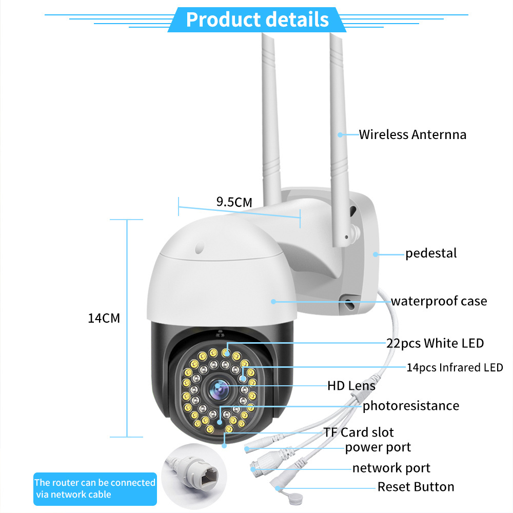 Hot sales V380 wifi camera 3MP monitor Security Human body tracking Outdoor PTZ CCTV Video Surveillance