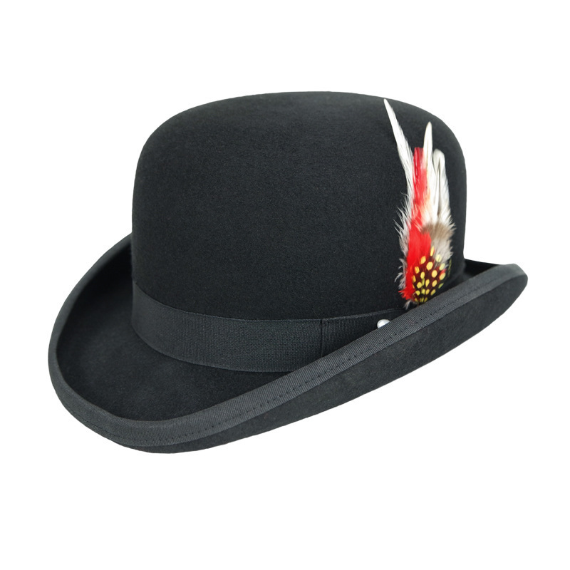 ready to ship wholesale fashion men women wool felt classic retro 100% australia wool felt bowler hat derby hat formal hats