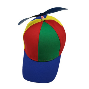 Detachable Adult Propeller Hat Baseball Cap Rainbow Top Hat Brightly Rainbow Color hats