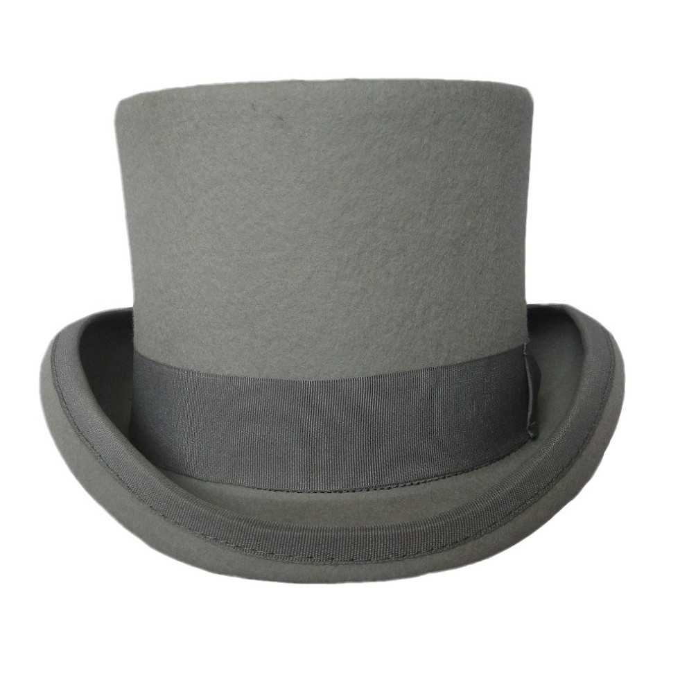 traditional wool felt white top hat quality fur hat