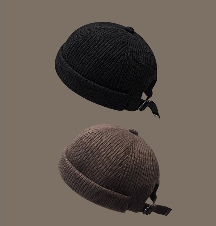 new Mens Docker Hat Beanie knitted winter warm brimless baseball cap hat for mens adjustable