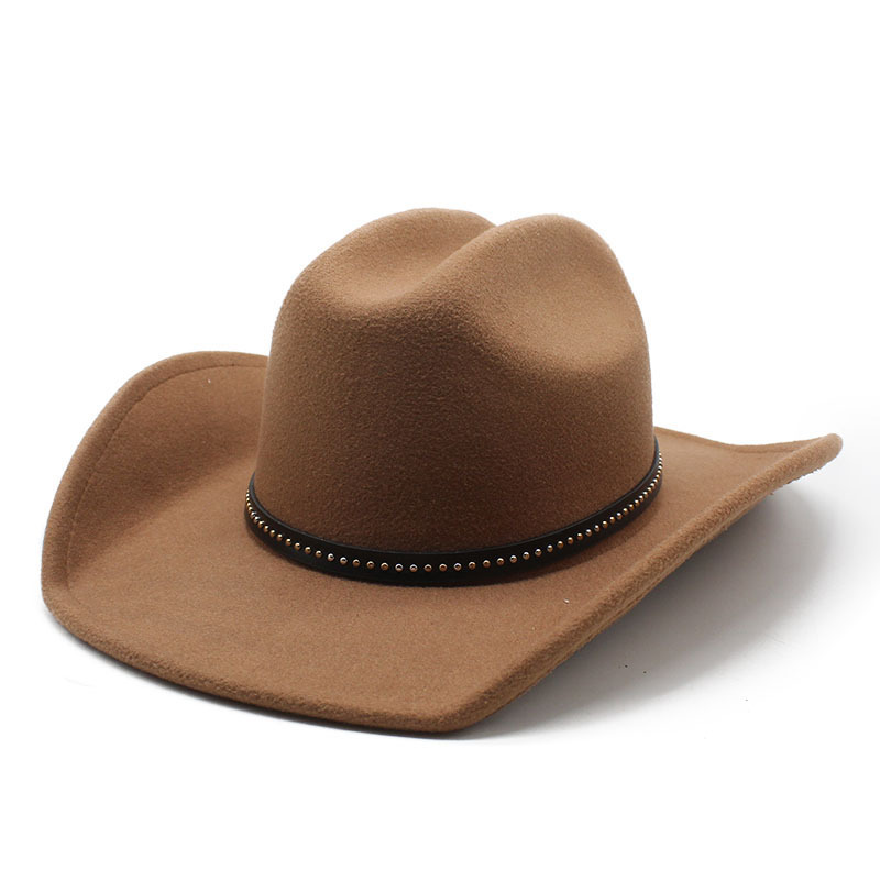 fashion classic men women felt cowgirl hats western cattlemen plain felt wide brim sombreros cowboy hat