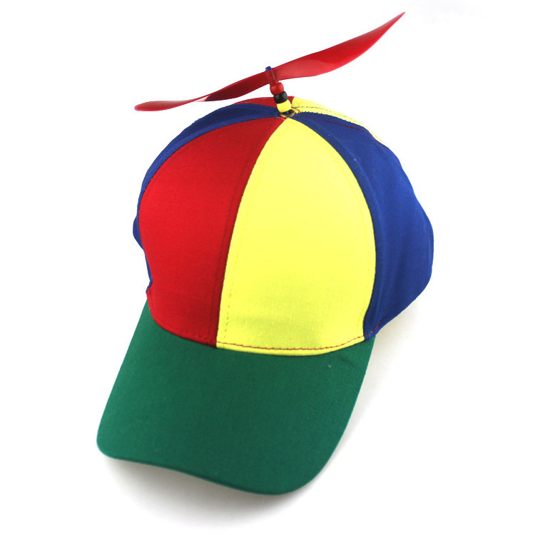 Detachable Adult Propeller Hat Baseball Cap Rainbow Top Hat Brightly Rainbow Color hats