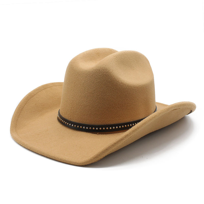 fashion classic men women felt cowgirl hats western cattlemen plain felt wide brim sombreros cowboy hat