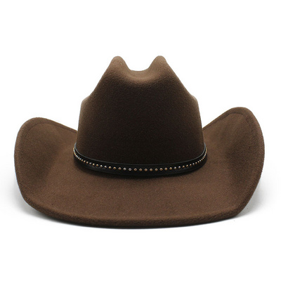 fashion classic men women felt cowgirl hats western cattlemen plain felt wide brim sombreros cowboy hat