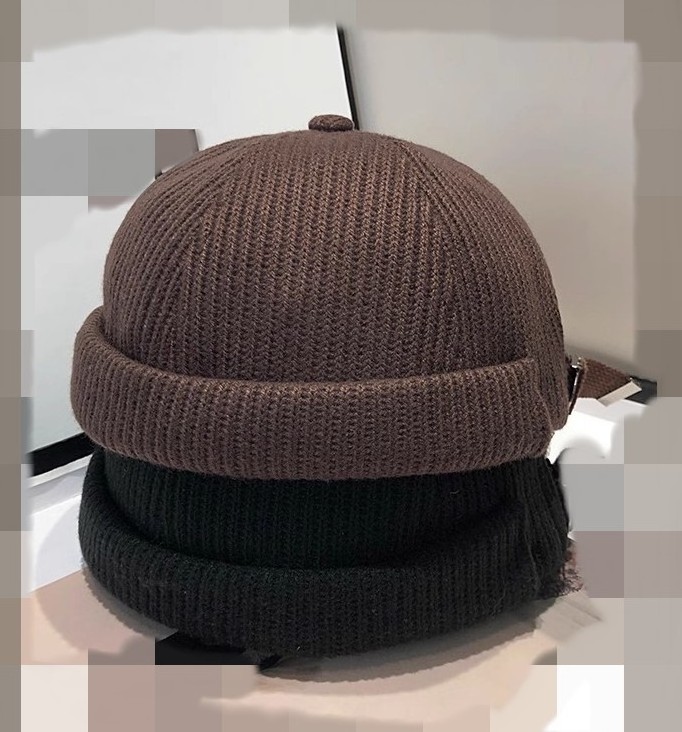 new Mens Docker Hat Beanie knitted winter warm brimless baseball cap hat for mens adjustable