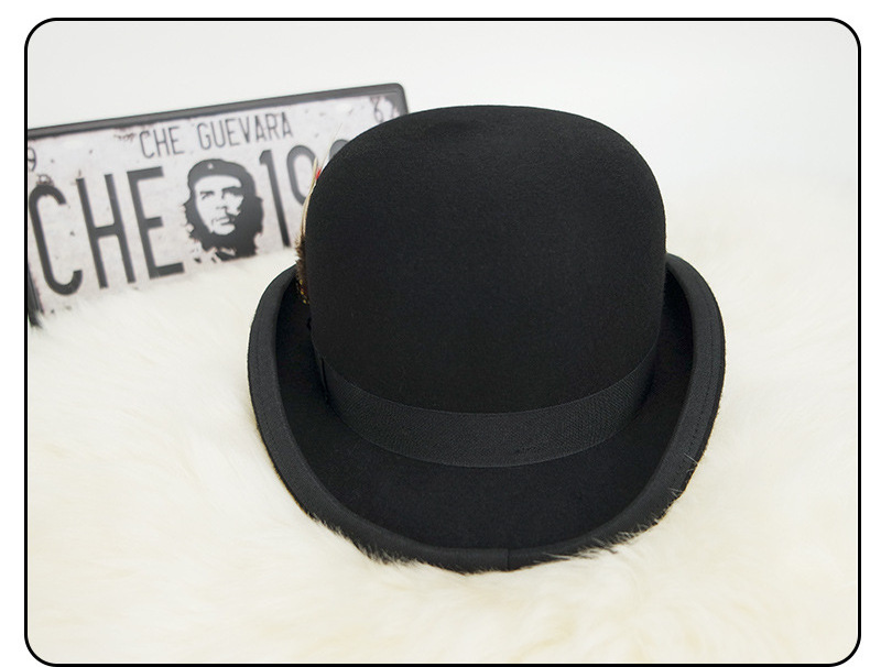 ready to ship wholesale fashion men women wool felt classic retro 100% australia wool felt bowler hat derby hat formal hats