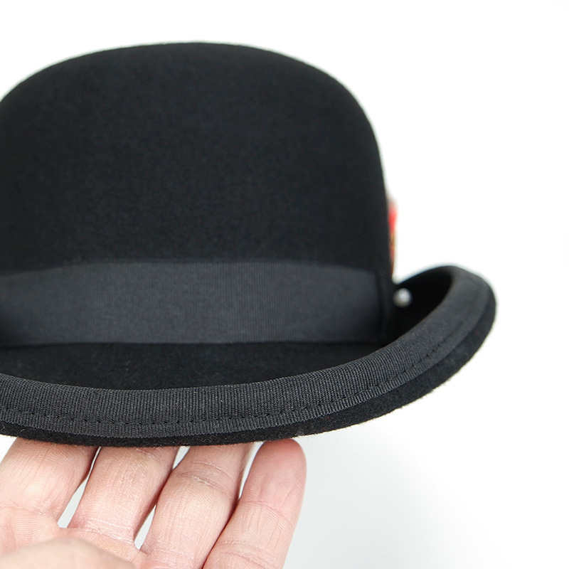 ready to ship wholesale fashion men women wool felt classic retro 100% australia wool felt bowler hat derby hat formal hats