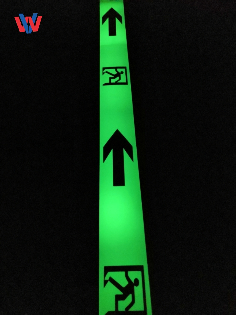 Easy Application Self Adhesive Photoluminescent PVC  PET acrylic  sticker  Glow in the Dark Vinyl Film