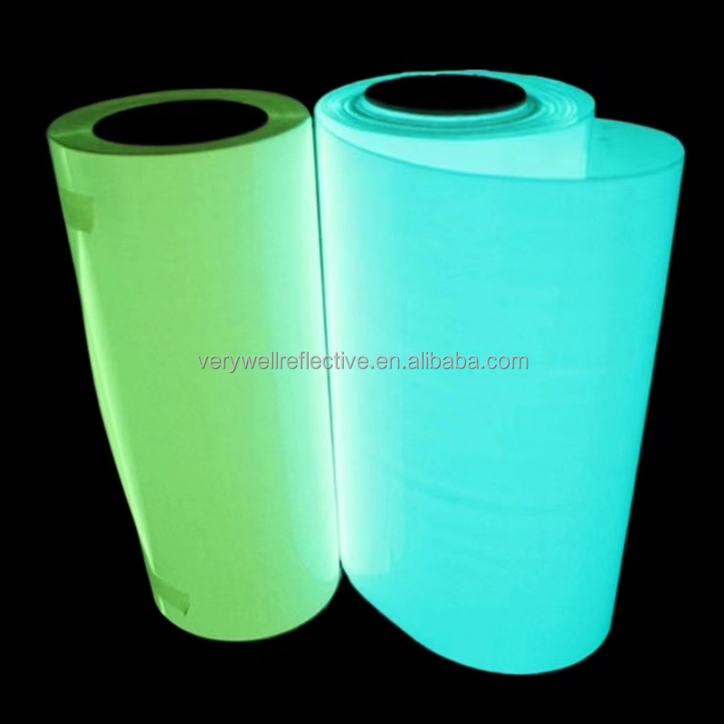 glow in the dark wrap vinyl  photoluminescent paper 	 glow in the dark self-adhesive vinyl  for road