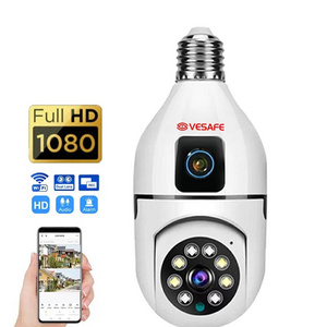 High Quality Full Color Night Vision 1080P Cctv E27 Wifi Bulb Camera Wifi Lamp Camera With Memory Card