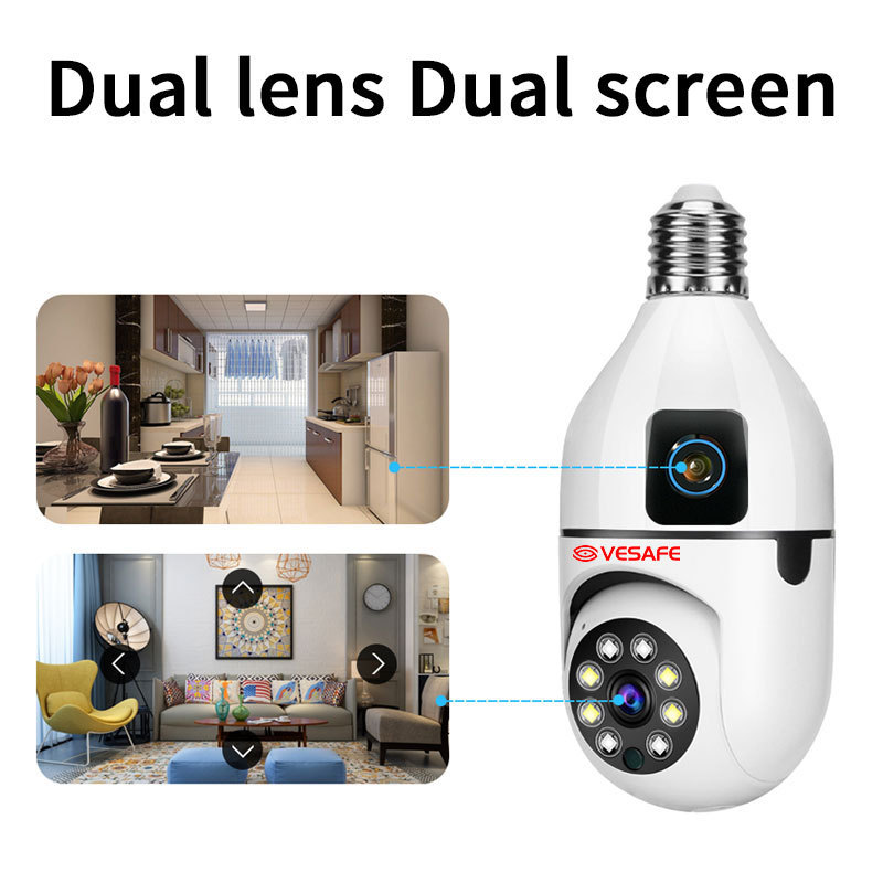 High Quality Full Color Night Vision 1080P Cctv E27 Wifi Bulb Camera Wifi Lamp Camera With Memory Card