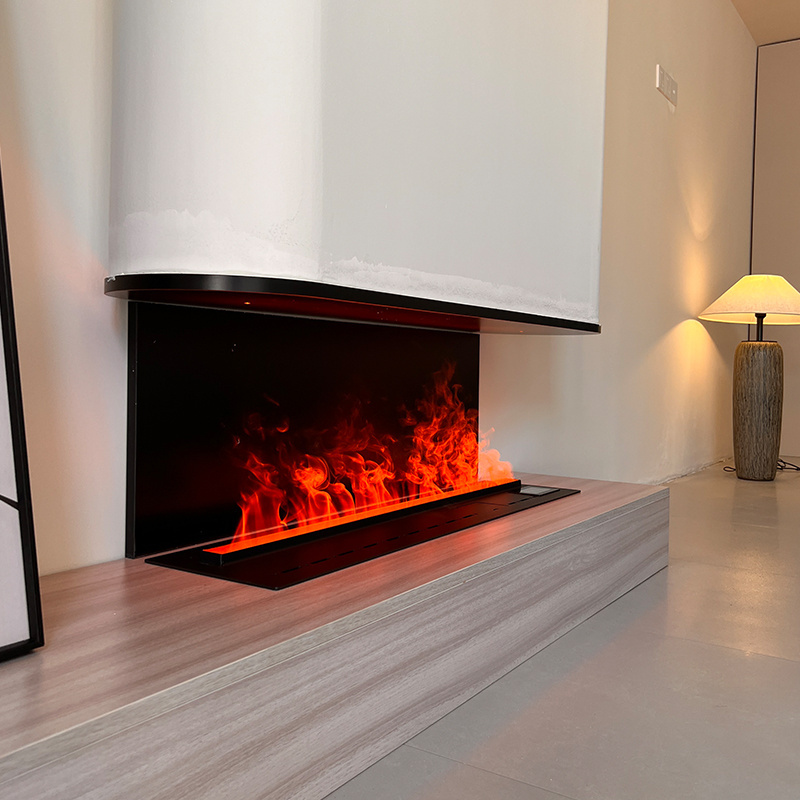 Customized smart electric fireplace Energy saving 70 inches 3d water vapor fire steam electric fireplace for under tv