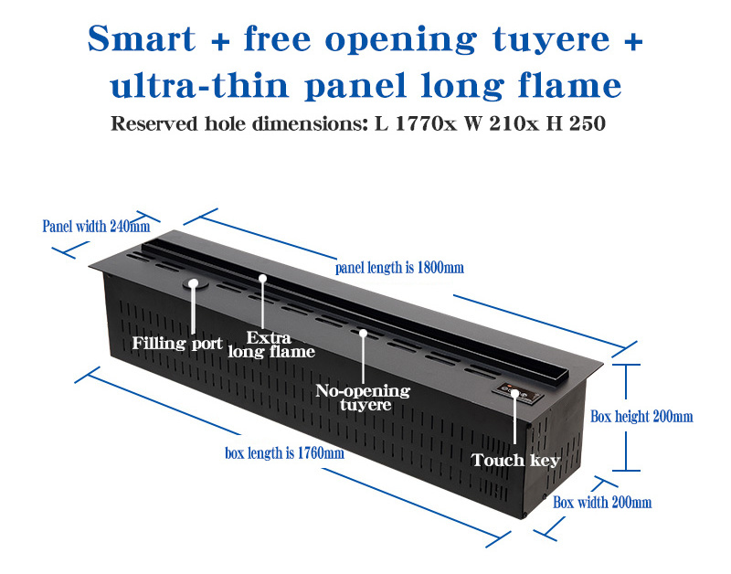 Customized smart electric fireplace Energy saving 70 inches 3d water vapor fire steam electric fireplace for under tv