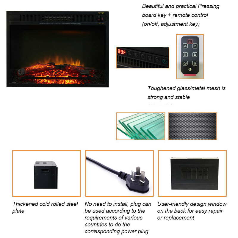 Home Decor Fire Place Electric Led Free Standing Fireplace Indoor Space Heater Artificial Electric Fireplace For Villa