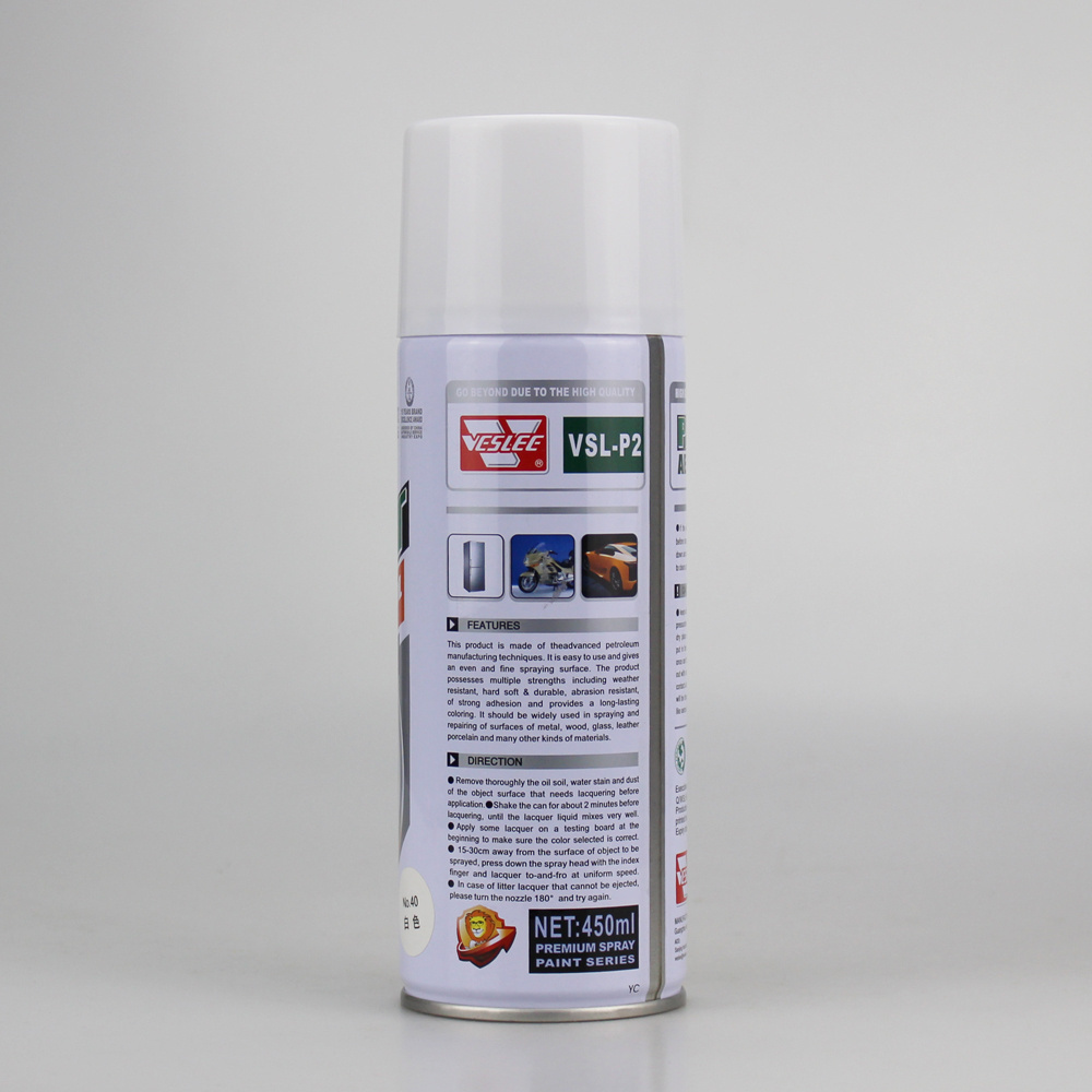 Car Protective Coating 450ml Quickly Dry Metal White Spray Paint