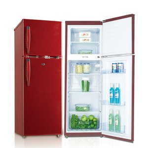 202L double door fridge and freezer top freezer , foaming door small refrigerator with lock