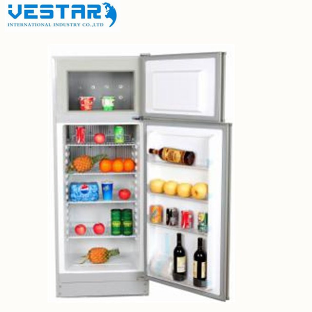 Double Sided Rechargeable Home Hold Ice Cream And Meat Vegetables Refrigerator with Glass Door