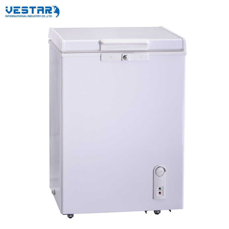 White door small chest freezer with lock