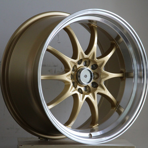 Colorful wheel High profile full size alloy wheels gold machine lip blue coloful rims for passenger cars