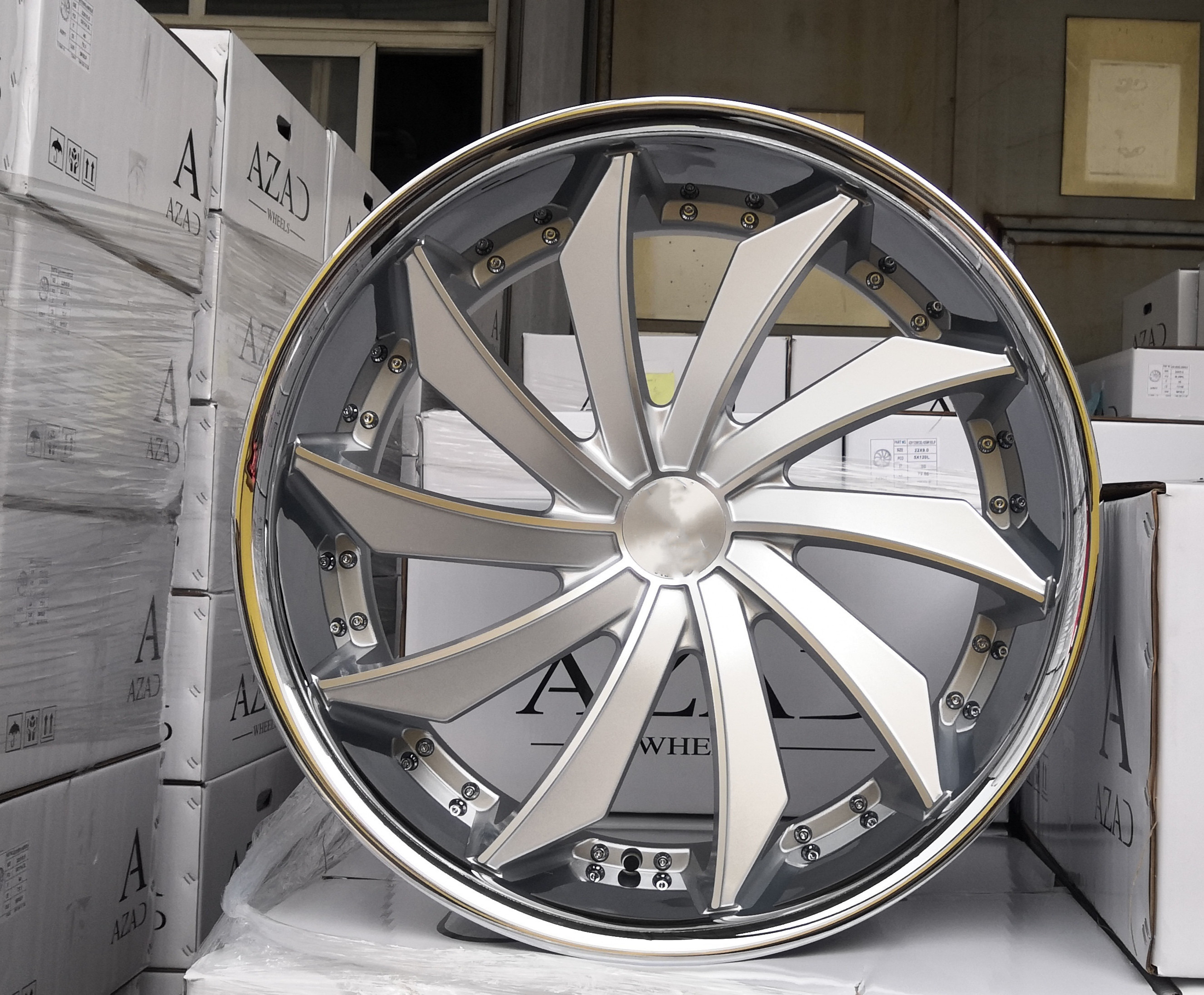 Passenger car alloy wheels rims 19 20 2122 inch stainless steel edge alloy car wheel rim