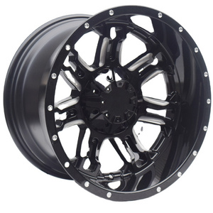 17 inch 6*139.7 pcd 7 Split Spoke design alloy wheel rims  black