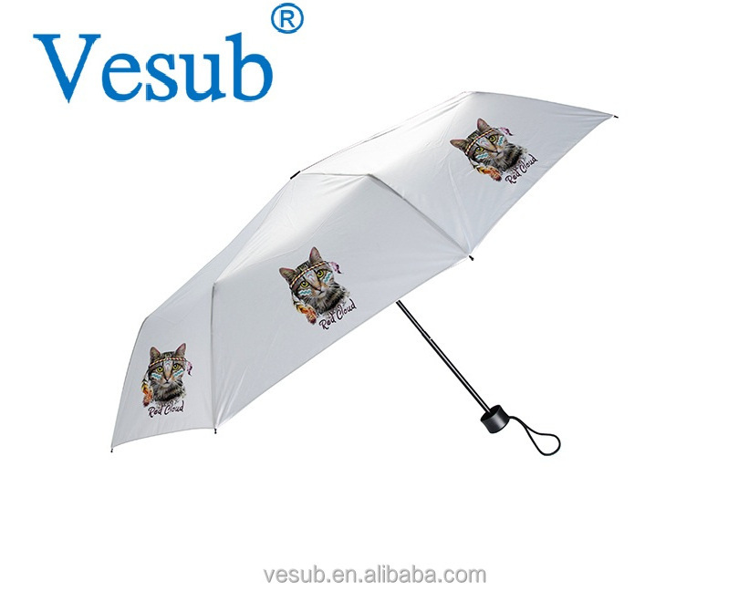 2021 Dye 100%Ployester Sublimation Folding Umbrella