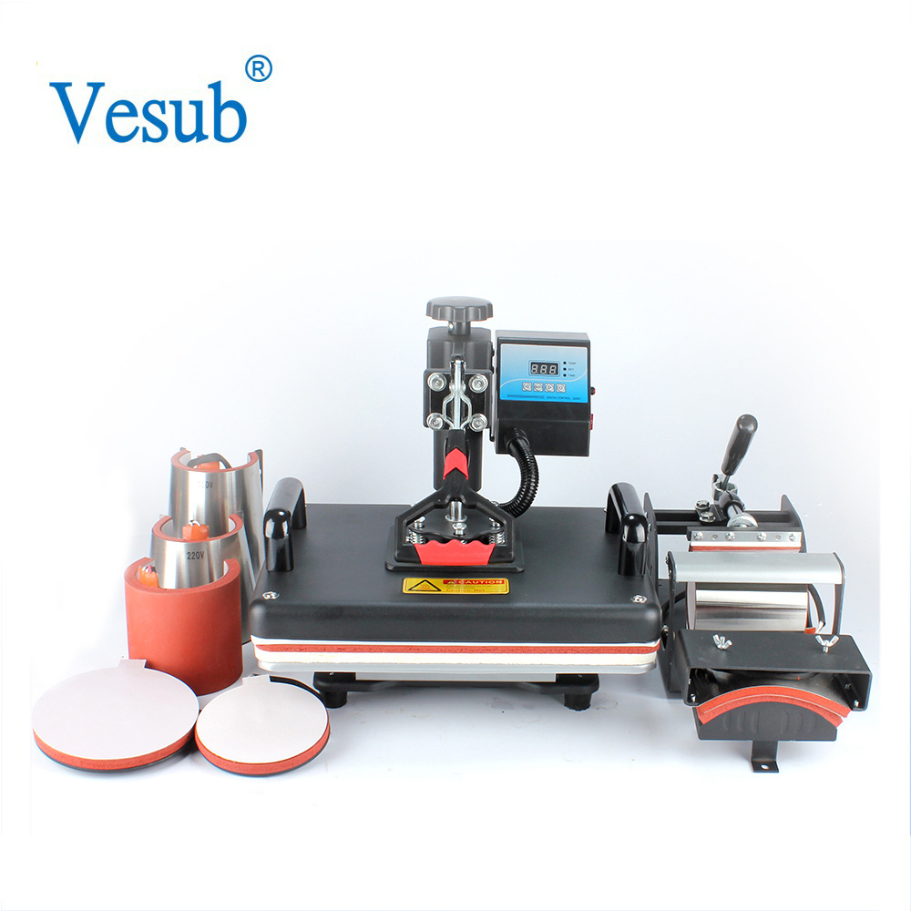 High Quality Cheap Price Popular Sell Customized Design Heat Press Sublimation Slide Rail Combo 4 in 1 Machine