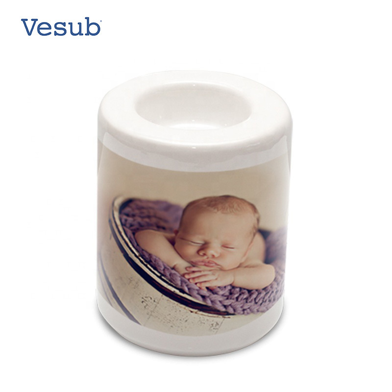 Wholesale Custom Ceramic Sublimation Birthday Candle Holder for Sublimation