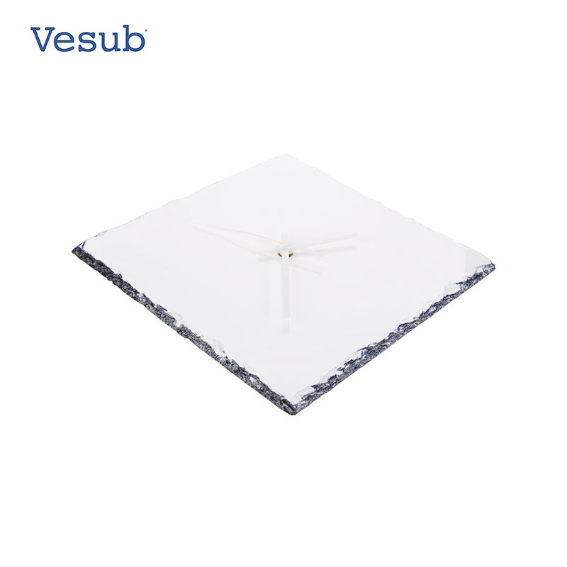 Design Heat Press Sublimation Square Slate Clock High Quality Cheap Price Popular Sell Customized Wall CLOCKS Living Room Needle